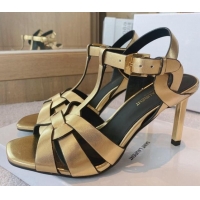 Durable Saint Laurent High Heel Sandals 8.5cm in Calf Leather Gold 0325036