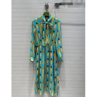 ​Reasonable Price Gucci Silk Dress G51904 Blue 2023