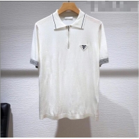 ​Promotional Prada Men's Knit Polo Shirt M6317 White 2023