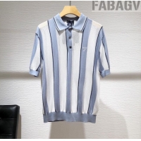 ​Top Quality Prada Men's Knit Polo Shirt M6316 Blue 2023