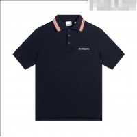Famous Brand Burberry Men's Cotton Polo Shirt M6311 Black 2023