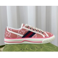 Top Design Gucci Tennis 1977 Sneakers in Pink Jumbo GG canvas 022844