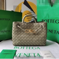 Super Quality Bottega Veneta Small Andiamo Top Handle Bag in Intrecciato Leather 743568 Travertine Green 2023