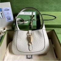 Well Crafted GUCCI JACKIE 1961 SMALL SHOULDER BAG Ostrich pattern 636709 white