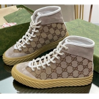 Best Price Gucci GG Canvas High top Sneakers Beige 607070