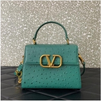 Inexpensive VALENTINO VSLING small Ostrich pattern Shoulder bag WB0F53 Green