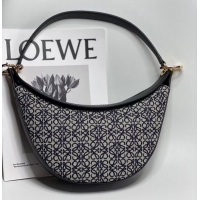 Good Taste Loewe Original Leather Shoulder Handbag 3073 Black Embroidery
