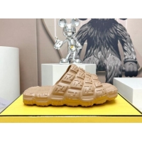Grade Quality Fendi Cloud Slides Sandals in Beige FF Rubber 0420104