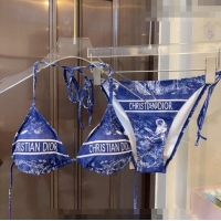 Well Crafted Dior Toile de Jouy Two Pieces Swimwear D3116 Dark Blue 2023