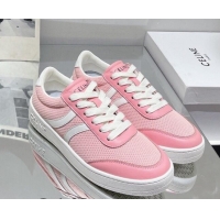 Most Popular Celine Tennis Sneakers in Mesh and Calfskin Light Pink 524117