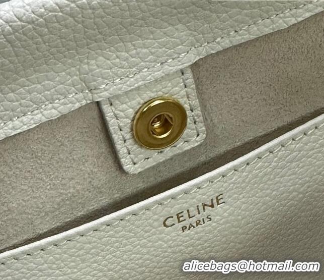 Pretty Style Celine Small Cabas Drawstring Cuir Triomphe Tote Bag in Smooth Calfskin 111013 White 2023