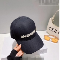 Well Crafted Balenciaga Canvas Baseball Hat B0628 Black 2023