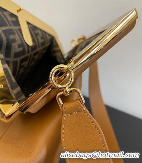 Popular Style Fendi First Medium Leather Bag 128L Tan Brown 2023