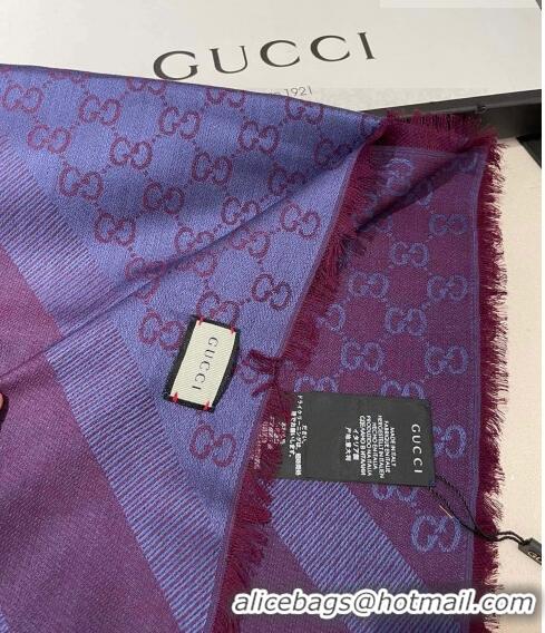 Luxurious Gucci Silk Square Shawl Scarf 140x140cm 0721 Dark Purple 2023