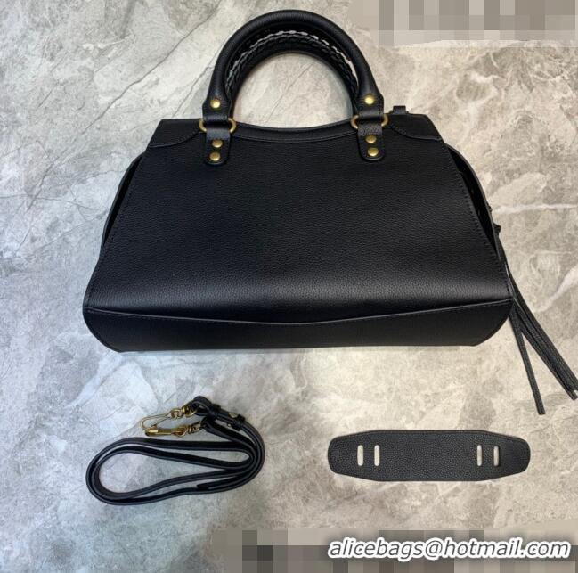 Top Grade Balenciaga Neo Classic Small Bag in Grained Calfskin 638511 Black/Gold
