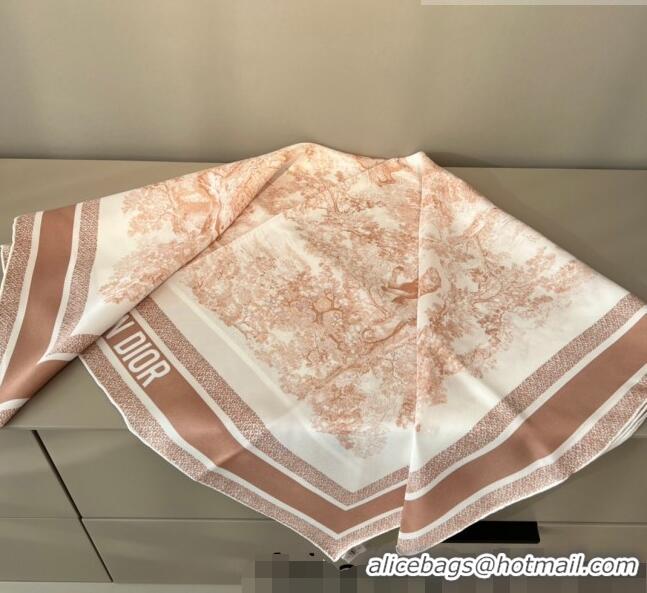 Good Product Dior Toile de Jouy Reverse Silk Sqaure Scarf 90x90cm D22225 Pink