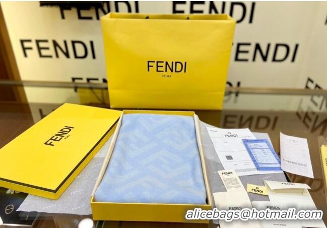 Buy Fashionable Fendi FF Cashmere Long Scarf 45x170cm 1207 Light Blue 2022