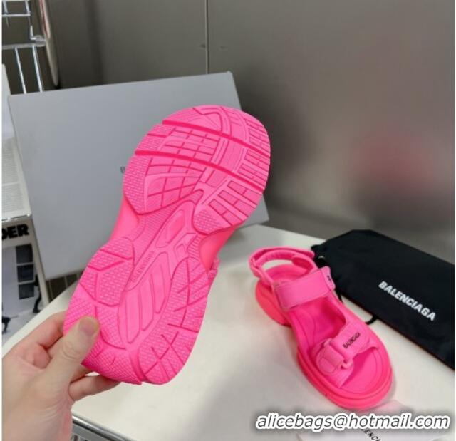 Good Product Balenciaga Tourist Strap Sandals Dark Pink 524021