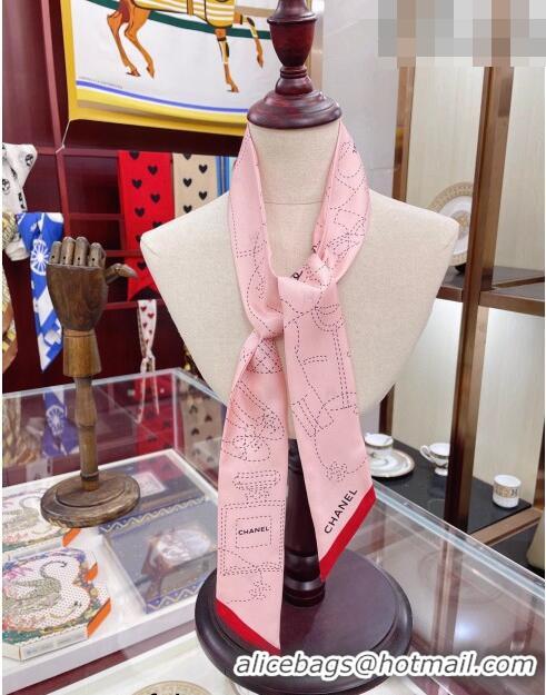Buy Inexpensive Chanel Silk Bandeau Scarf 6x120cm AA8385 Pink 2023