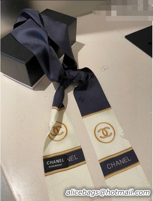 Pretty Style Chanel Silk Bandeau Scarf H71512 Black/White 2023