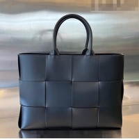 Most Popular Bottega Veneta Medium Arco Tote Bag in Intrecciato Leather 729244 Black 2023