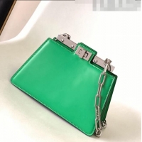 Cheapest Fendi Peekaboo Cut Petite Mini Bag in Glossy Leather F3109 Green 2023 