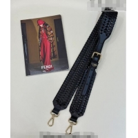 Well Crafted Fendi Strap You Shoulder Strap in Braided Leather 9001 Black 2023