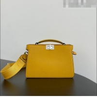 Buy Discount Fendi Peekaboo ISeeU XCross Bag in Grained Leather F6120 Yellow 2023