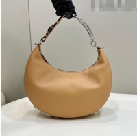 Discount Fendi Fendigraphy Small Hobo Bag in Leather 80056M Apricot 2023 TOP