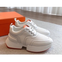 Good Quality Hermes Giga sneakers in mesh pique and calfskin White 530066 