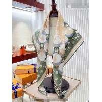 Top Quality Louis Vuitton Monogram Marbles Silk Sqaure Scarf 90x90cm 5060 Green/Beige 2023
