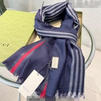 Low Cost Gucci GG Cashmere Long Scarf 70x200cm 1108 Blue 2022