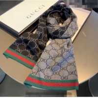 Well Crafted Gucci GG Knit Cashmere Long Scarf 32x180cm G2324 Black 2022