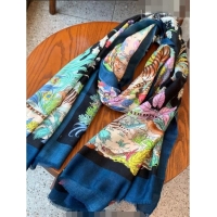 Good Product Gucci Tiger Cashmere Long Scarf 100x200cm 8032 Navy Blue 2023