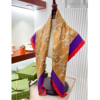 Buy Inexpensive Gucci GG Silk Square Scarf 90x90cm G71404 Brown/Purple/Red 2023