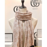 Affordable Price Gucci GG Wool Long Scarf 48x180cm 0803 Beige 2023