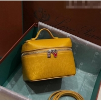 Inexpensive Loro Piana Extra Pocket L11.5 Pouch in Calfskin with Rabbit Charm LP5455 Yellow 2023