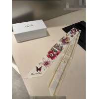 New Style Dior Flower Silk Bandeau Scarf D0705 Beige 2023