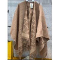 Best Price Fendi Wool Cashmere Cape/Shawl F3059 Brown 2022 (Top Quality)