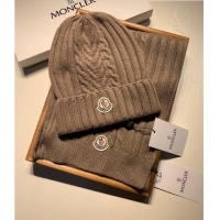 Best Price Moncler Knit Hat and Scarf Set M0923 Khaki 2022