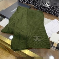 Reasonable Price Chanel Knit Scarf 35x255cm 013180 Green 2023