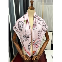 Reasonable Price Chanel Bottle Silk Square Scarf 90cm CH3087 Light Pink 2023