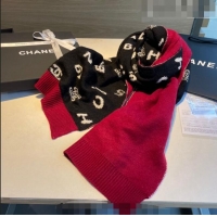 Top Quality Chanel Cashmere Blend Scarf 35x185cm CH082201 Black/Red 2023
