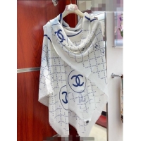 Hot Sell Cheap Chanel Cashmere Shawl Scarf 140cm CH082301 White 2023
