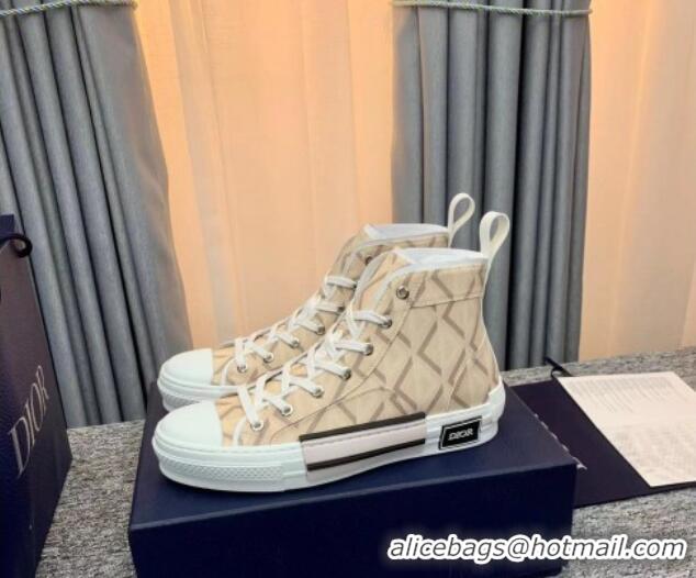 Hot Style Dior B23 High-top Sneakers in Beige Oblique Canvas 236213