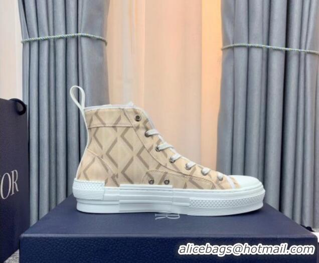 Hot Style Dior B23 High-top Sneakers in Beige Oblique Canvas 236213