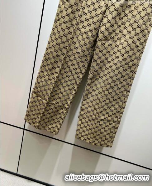 ​Buy Cheap Gucci GG Cotton Jacquard Pant G8342 Brown 2023