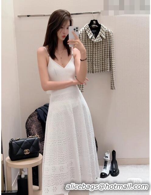 Top Quality Chanel Knit Dress CH91403 White 2023