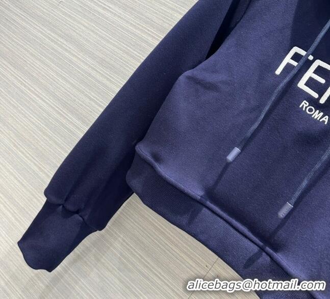 Super Quality Fendi Short Hoodie F91424 Blue 2023