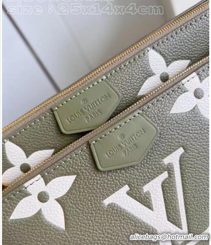 New Fashion Louis Vuitton Monogram Empreinte Multi Pochette Accessoires M22670 Light Khaki